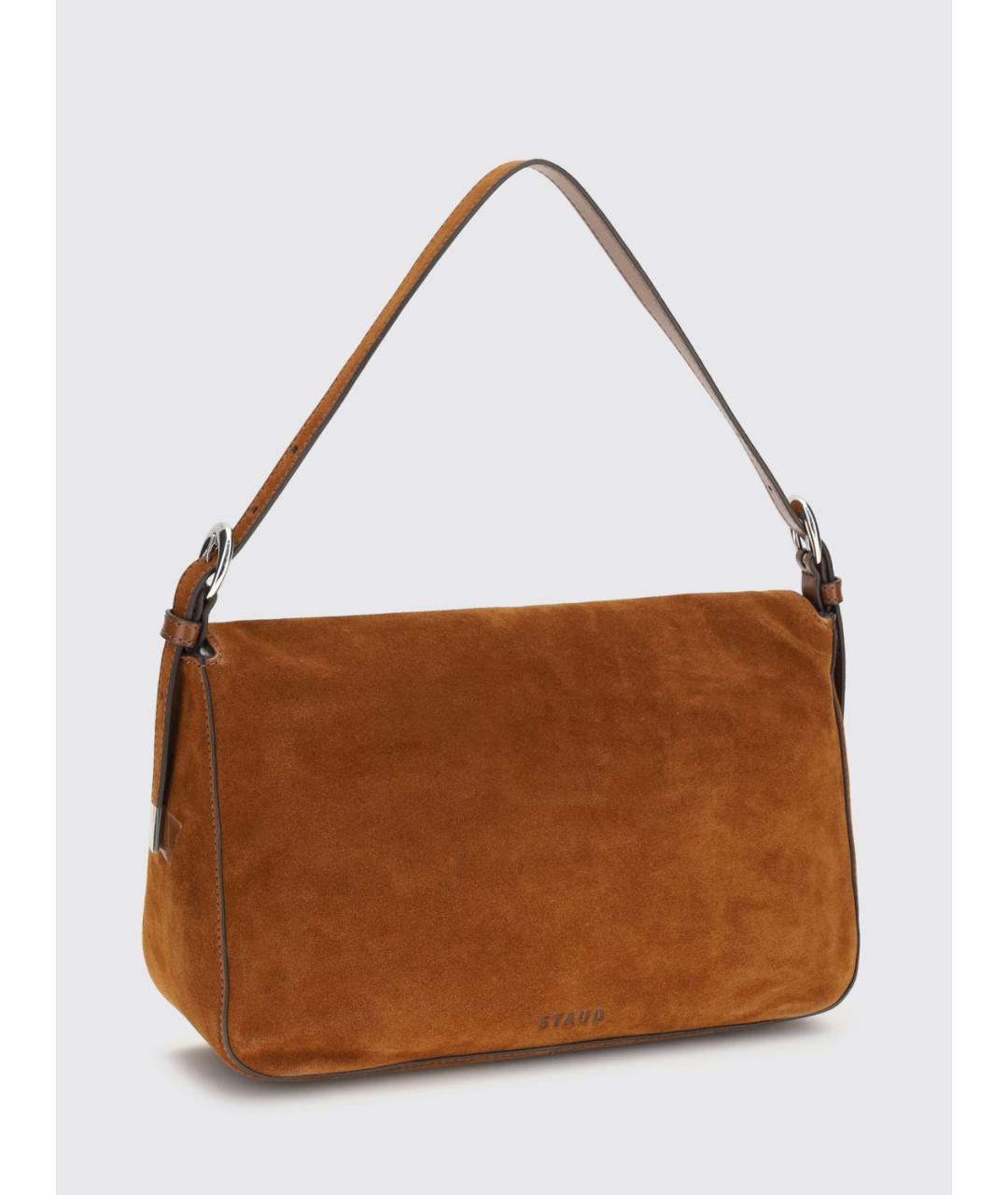 STAUD Коричневая замшевая сумка через плечо, фото 3