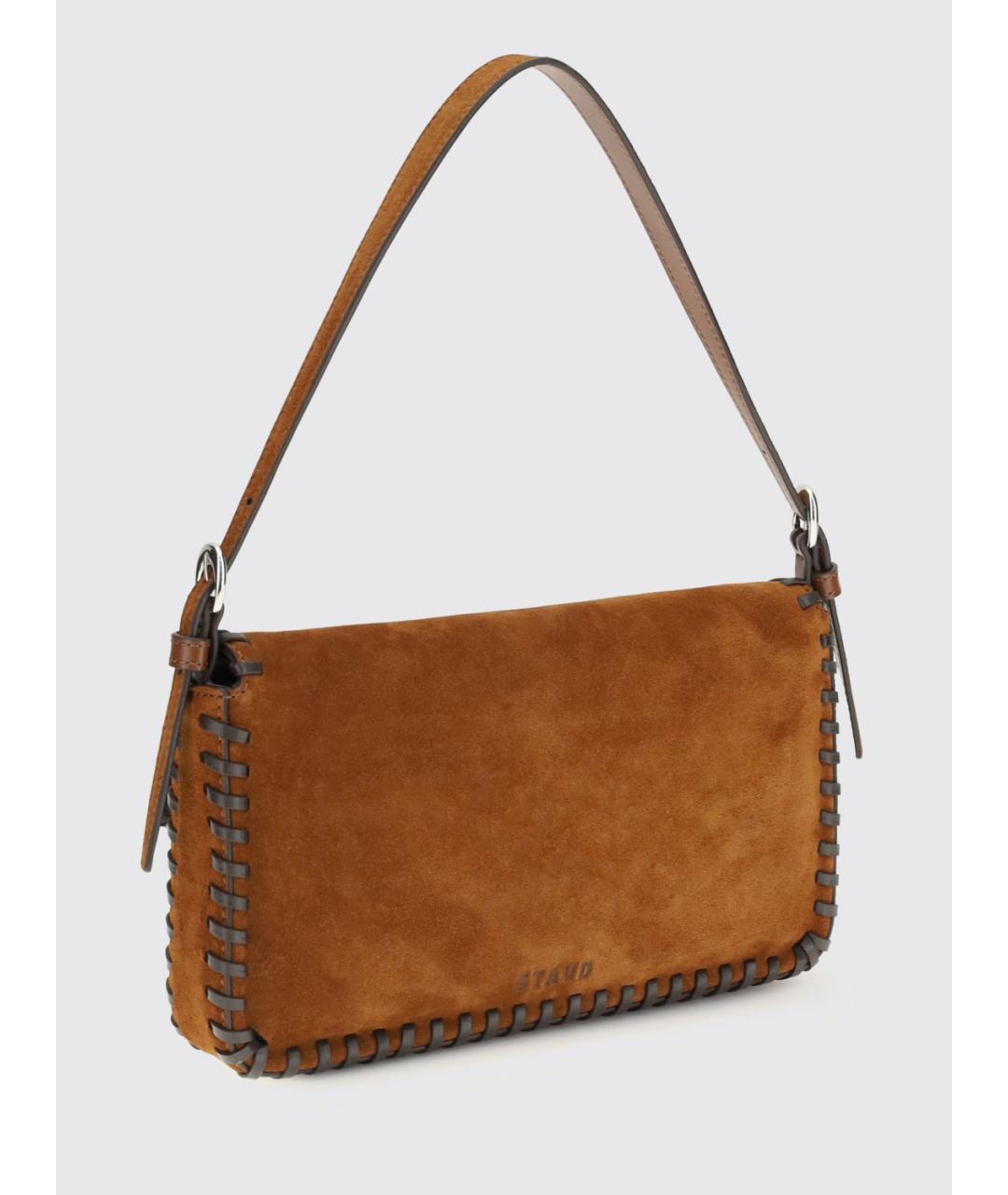 STAUD Коричневая замшевая сумка через плечо, фото 3