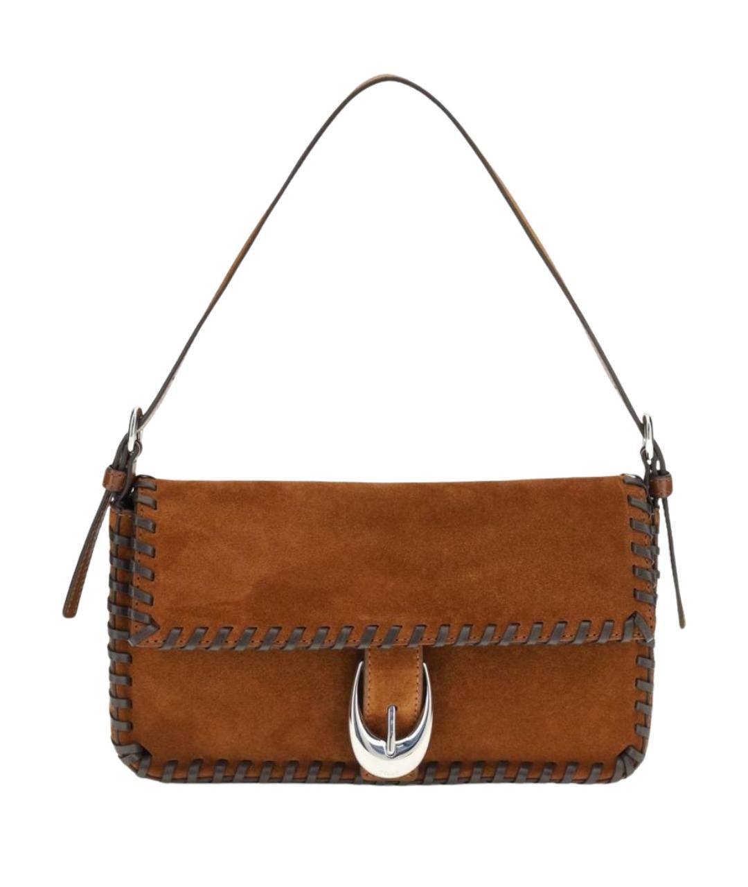 STAUD Коричневая замшевая сумка через плечо, фото 1