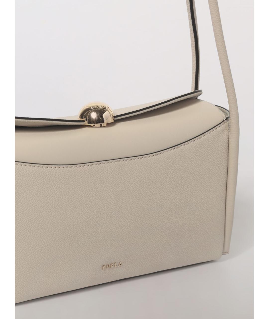 FURLA Бежевая кожаная сумка через плечо, фото 3