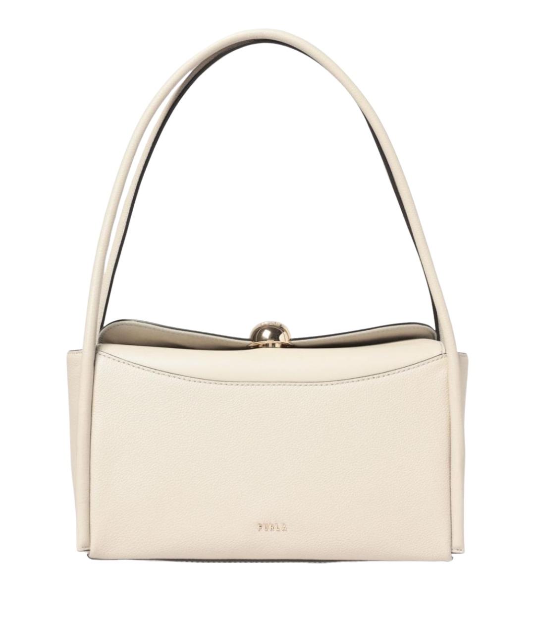 FURLA Бежевая кожаная сумка через плечо, фото 1