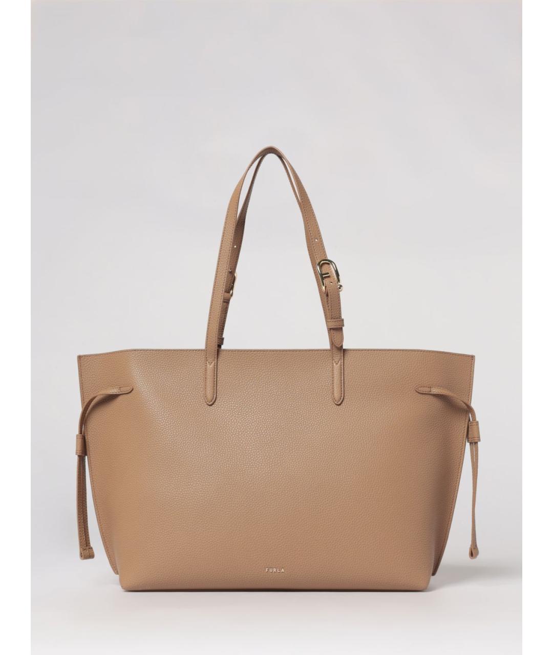 FURLA Бежевая кожаная сумка тоут, фото 4