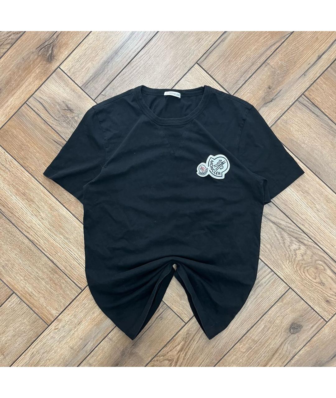 MONCLER Черная хлопковая футболка, фото 6