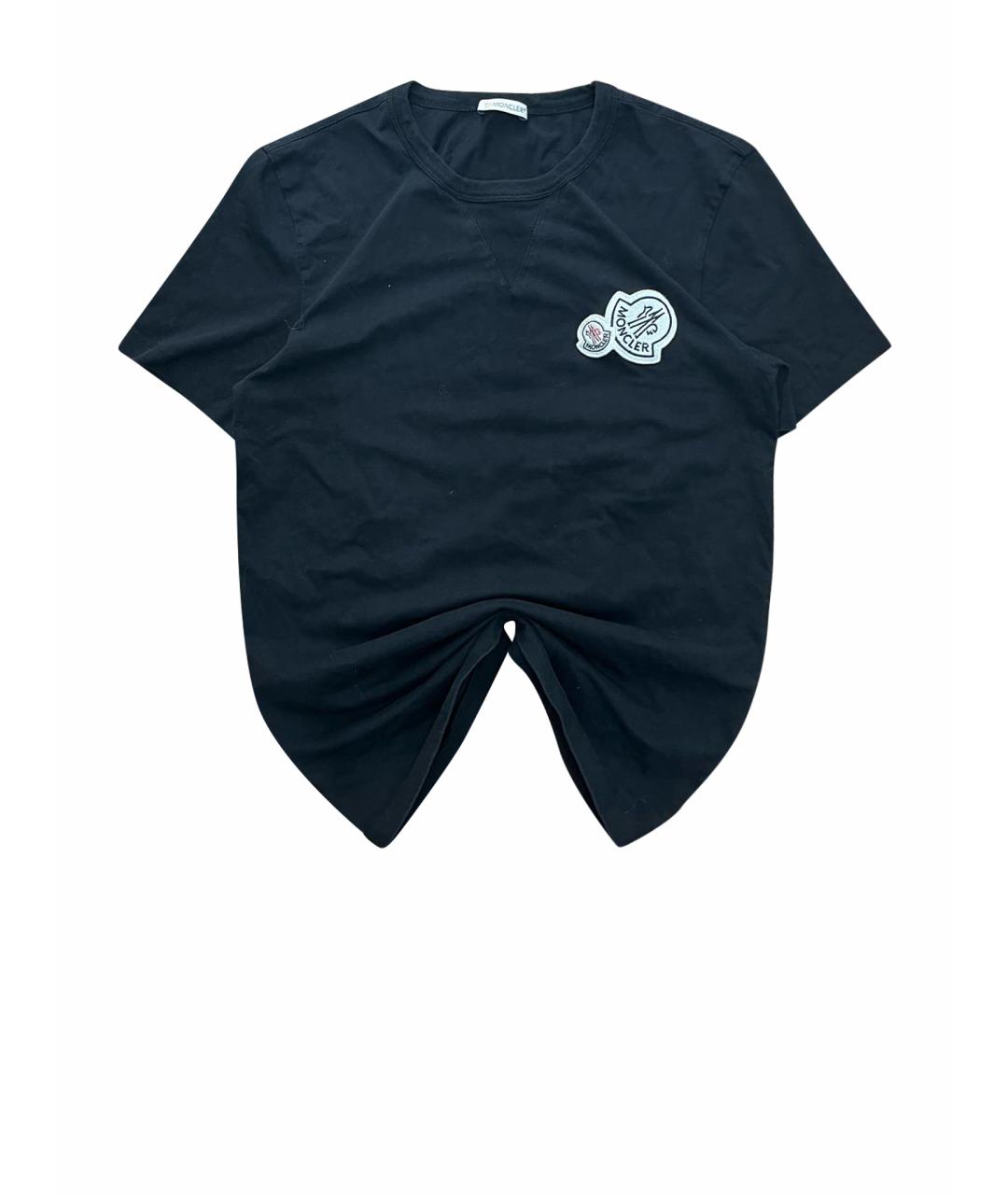 MONCLER Черная хлопковая футболка, фото 1