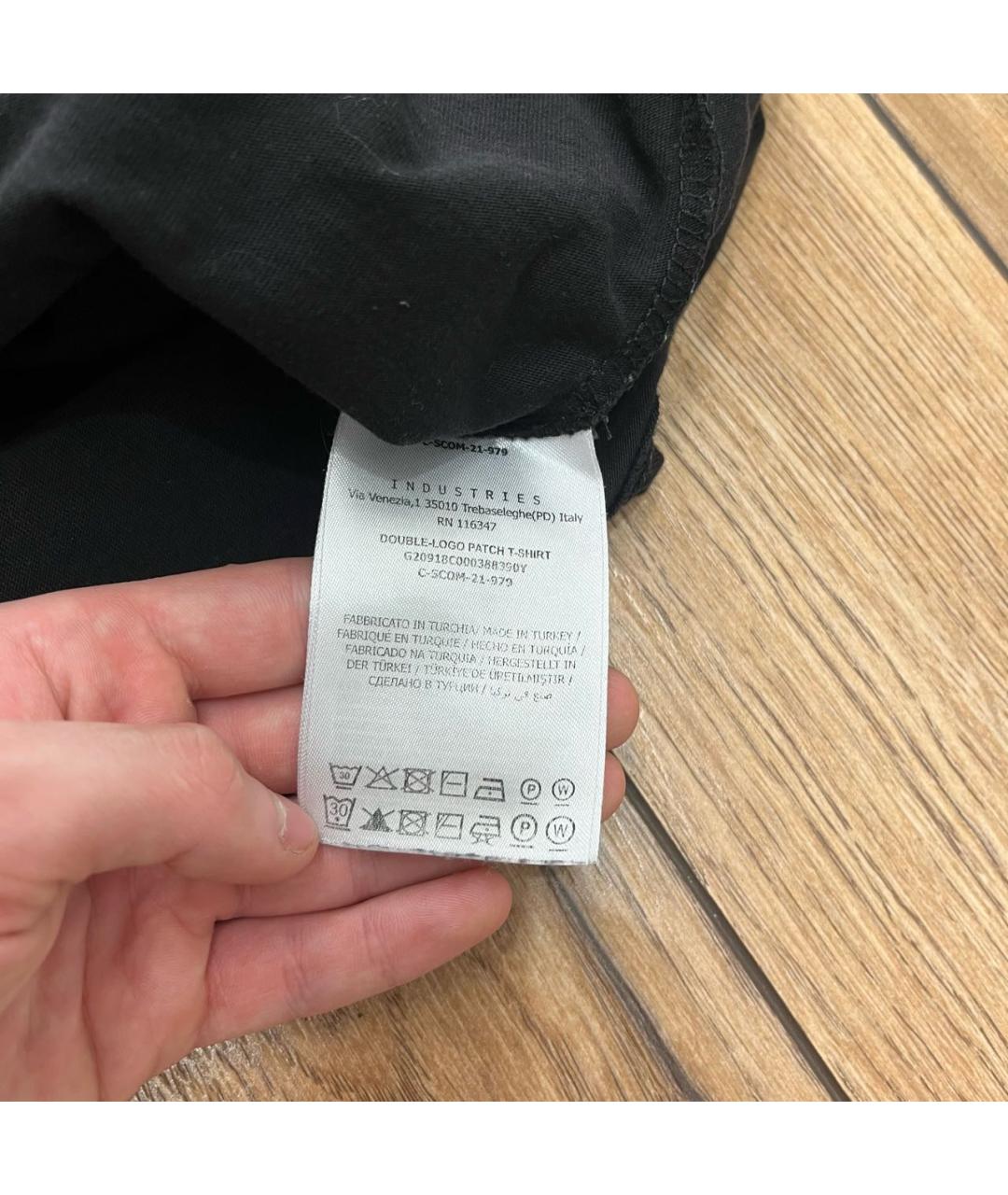 MONCLER Черная хлопковая футболка, фото 4