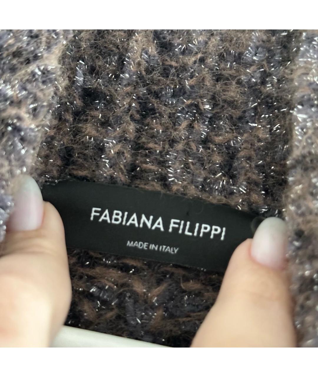 FABIANA FILIPPI Антрацитовый вискозный кардиган, фото 5