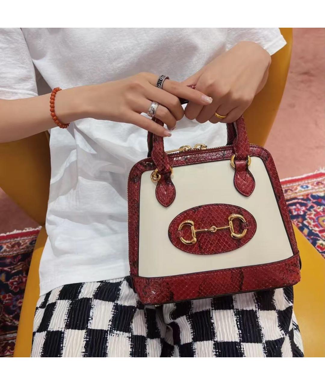 GUCCI Мульти кожаная сумка с короткими ручками, фото 7