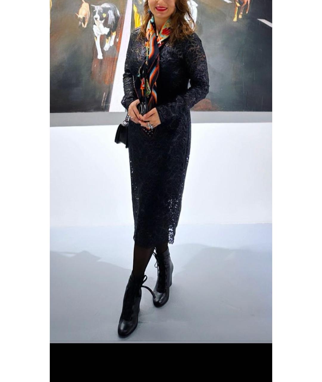 PINKO Черное полиэстеровое коктейльное платье, фото 6