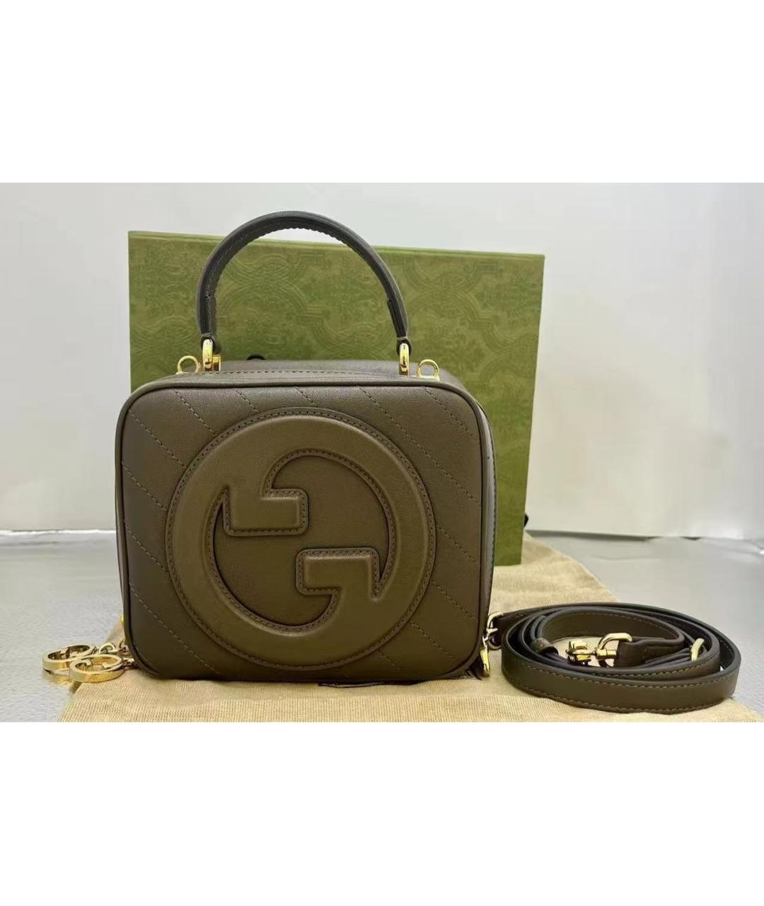 GUCCI Серая кожаная сумка через плечо, фото 2