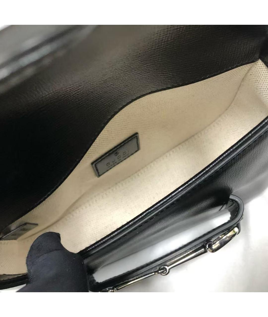 GUCCI Черная кожаная сумка через плечо, фото 7