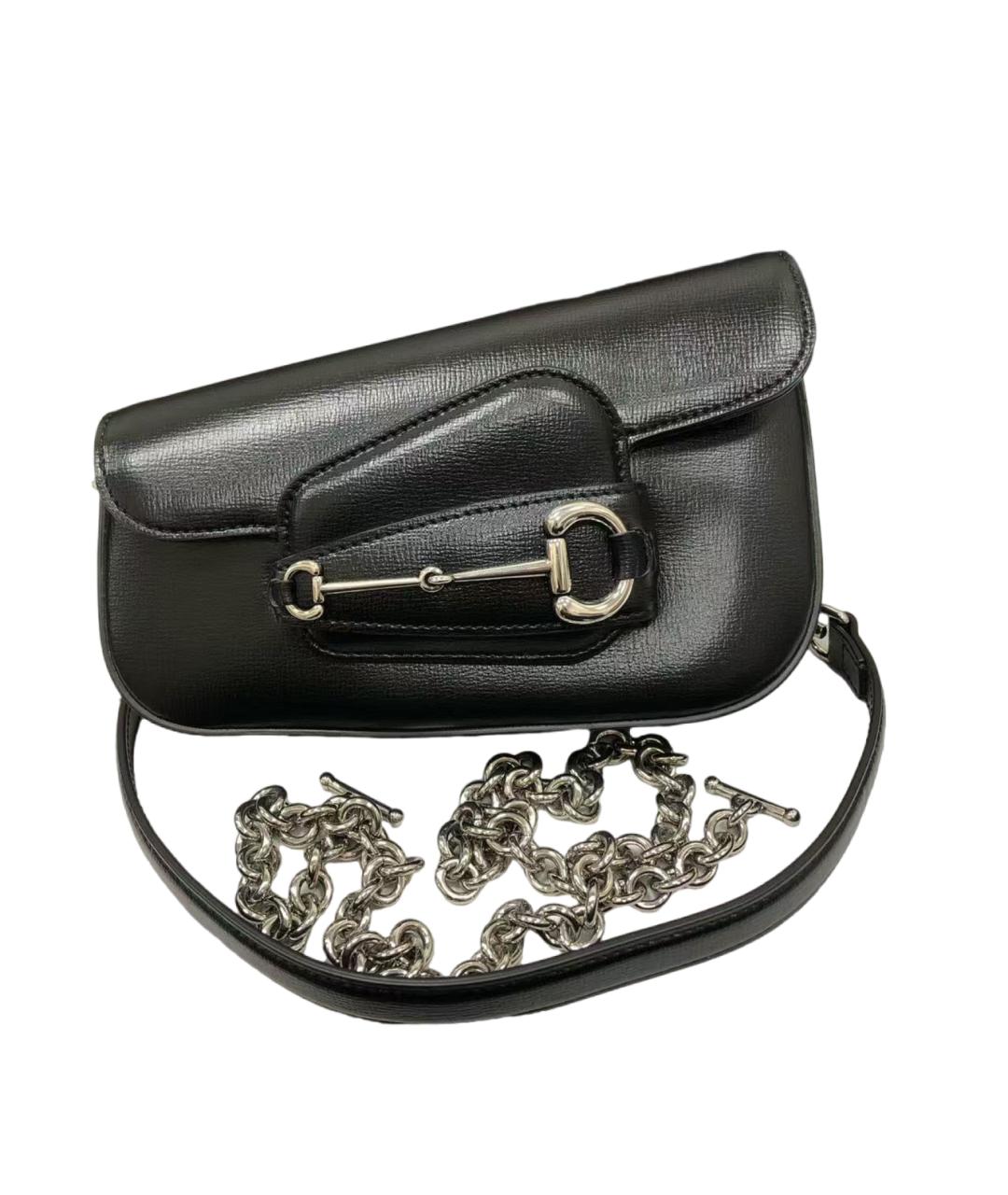 GUCCI Черная кожаная сумка через плечо, фото 8