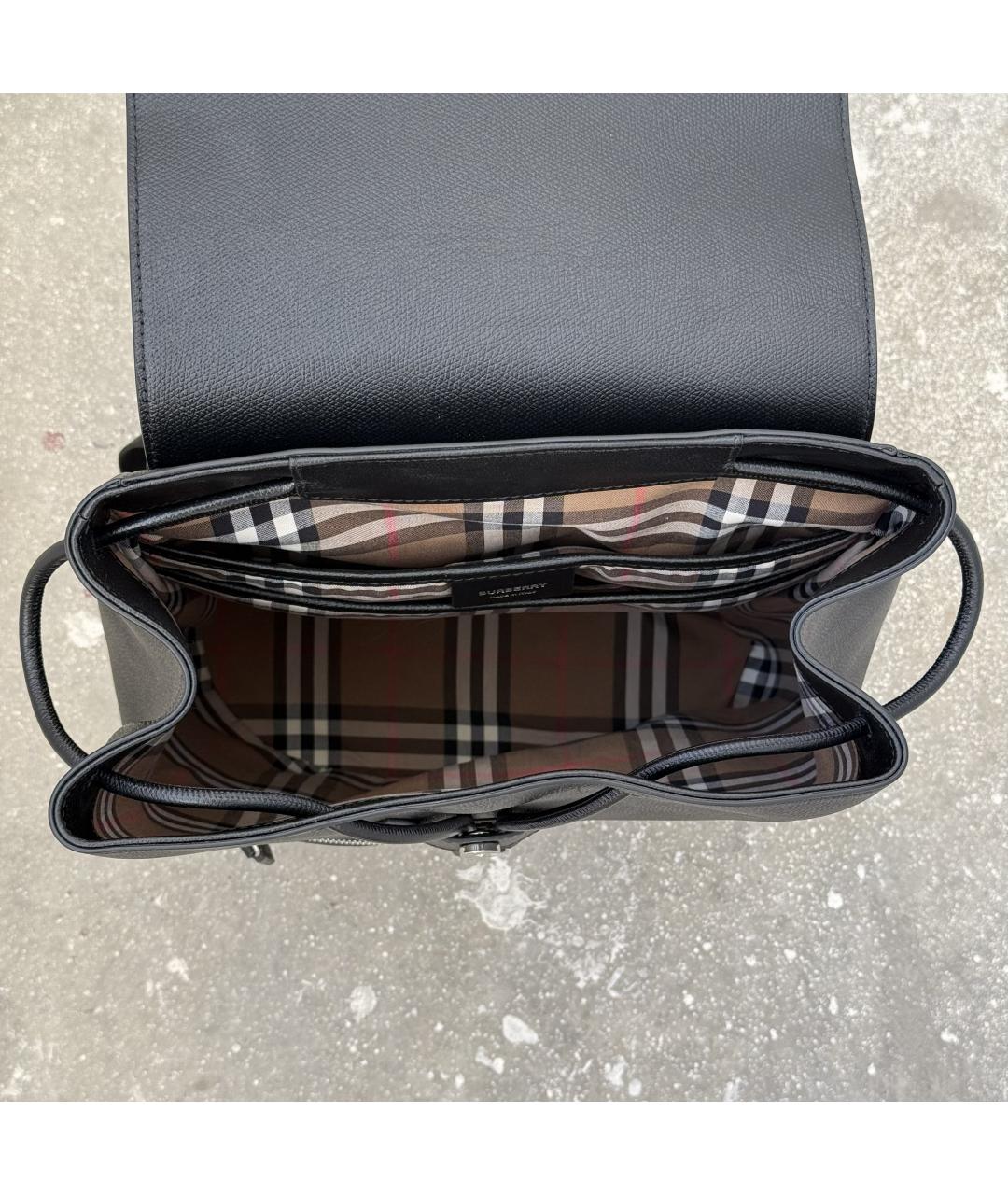 BURBERRY Черный кожаный рюкзак, фото 6