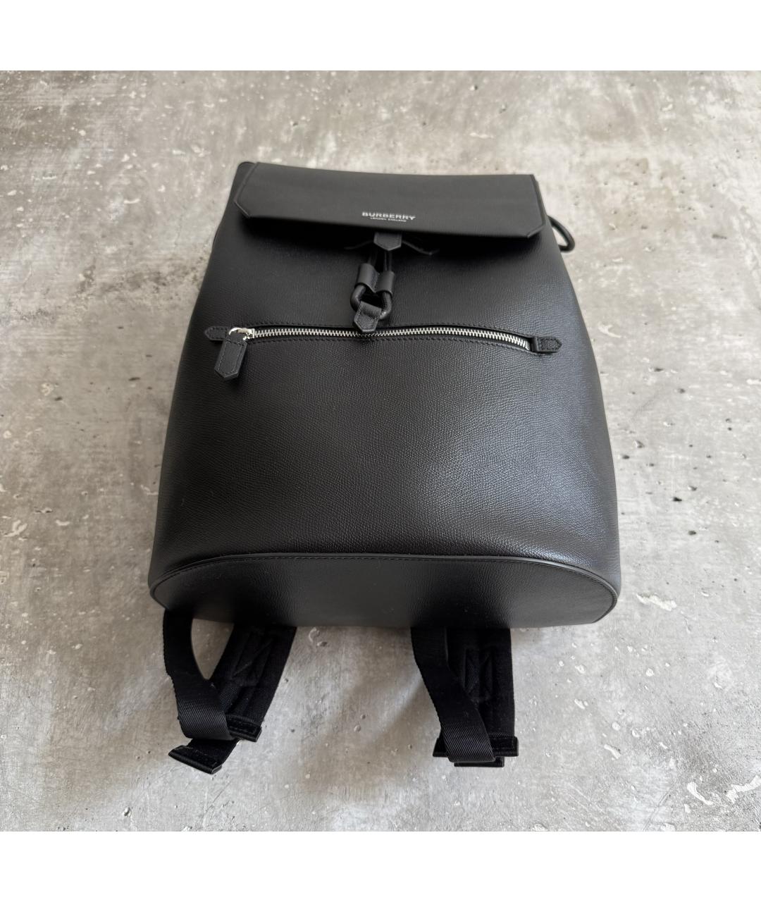 BURBERRY Черный кожаный рюкзак, фото 4