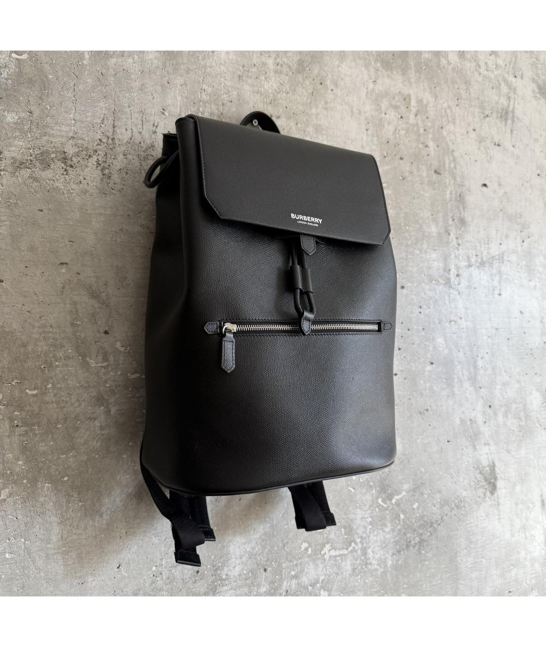 BURBERRY Черный кожаный рюкзак, фото 2