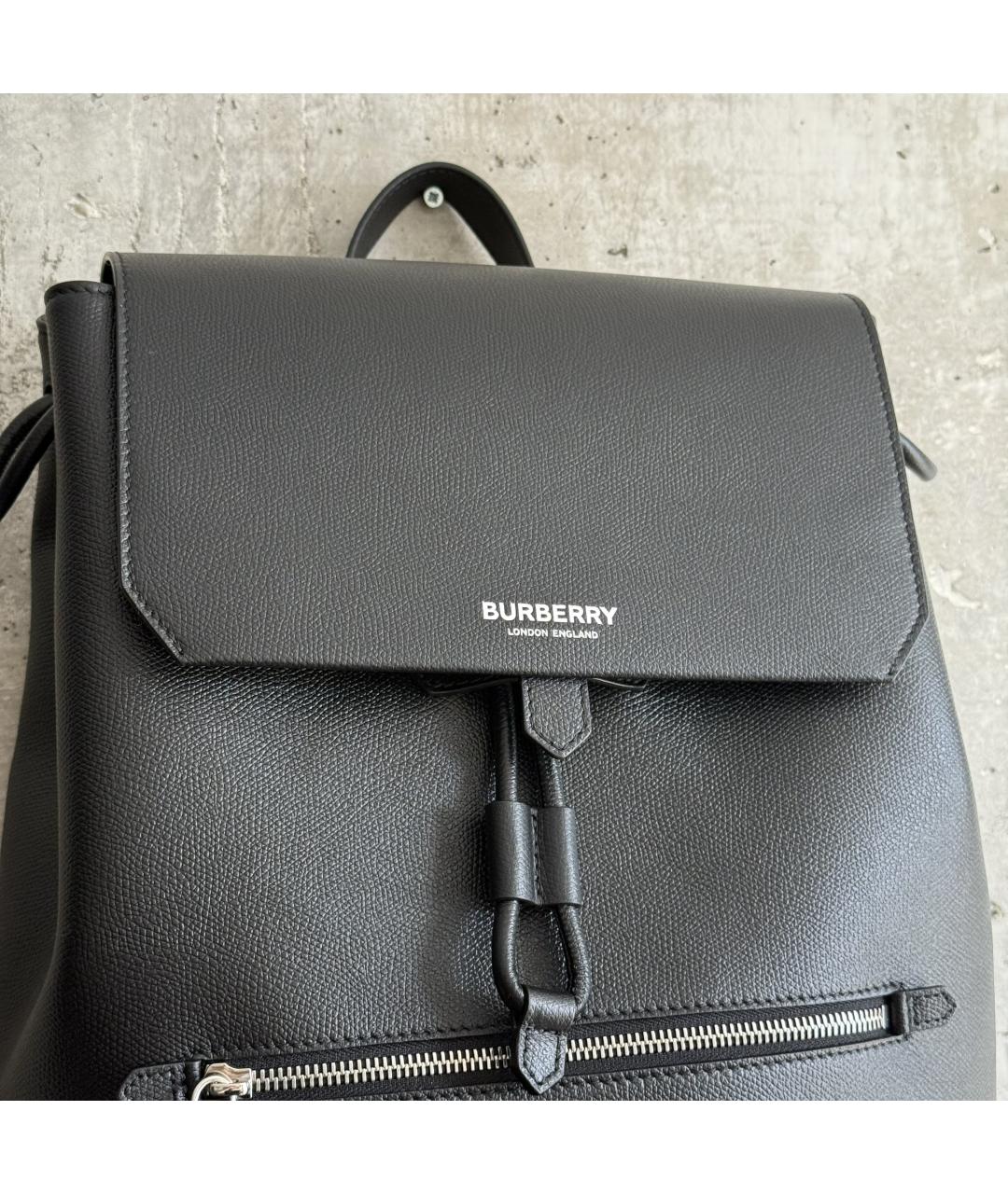 BURBERRY Черный кожаный рюкзак, фото 5