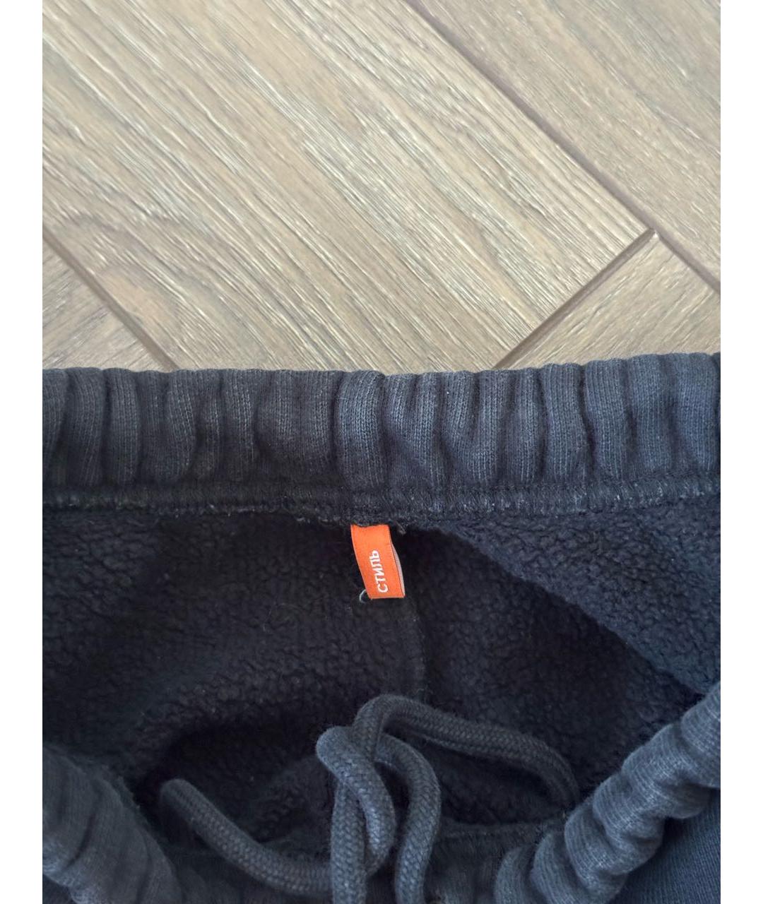 HERON PRESTON Черные хлопковые брюки широкие, фото 3