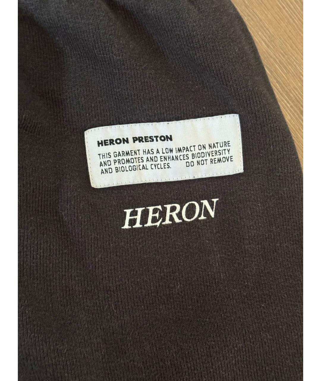 HERON PRESTON Черные хлопковые брюки широкие, фото 4