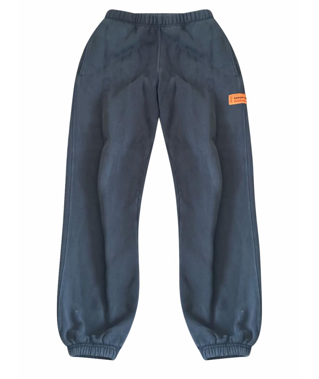 HERON PRESTON Черные хлопковые брюки широкие, фото 1