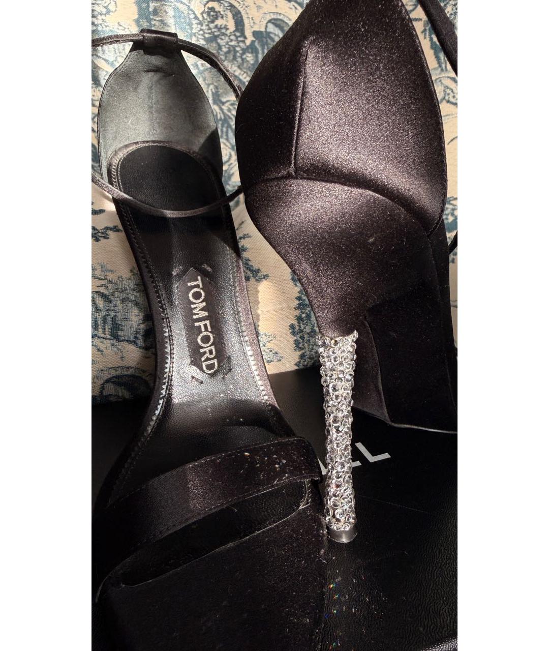 TOM FORD Черные текстильные босоножки, фото 6