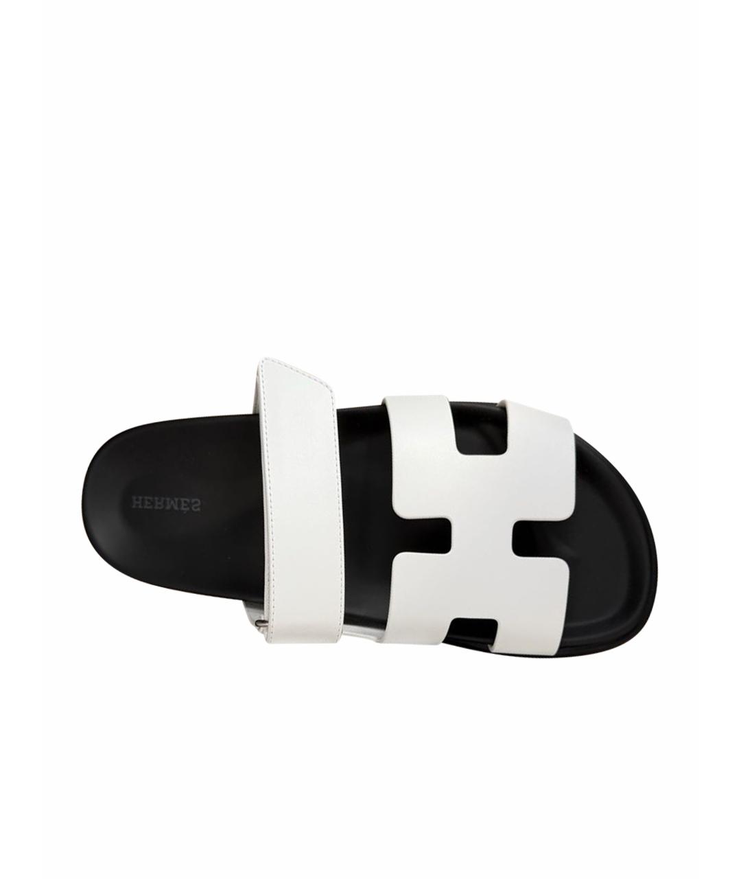 HERMES Белые кожаные сандалии, фото 1
