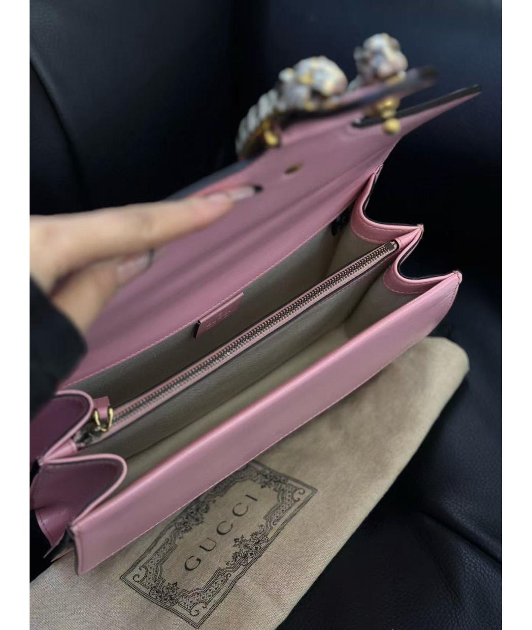 GUCCI Розовая кожаная сумка через плечо, фото 7