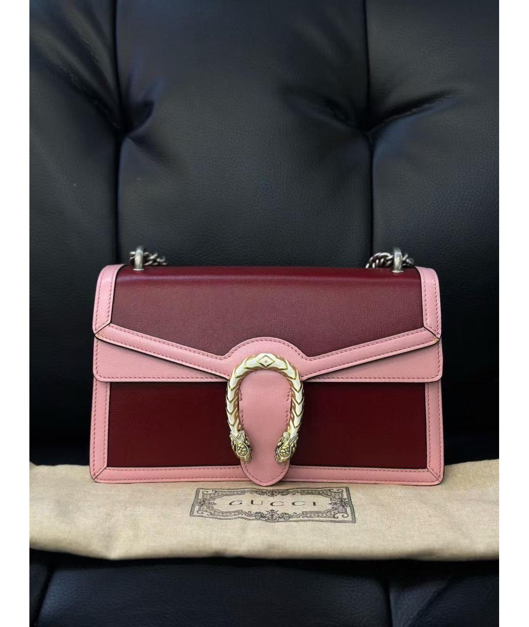 GUCCI Розовая кожаная сумка через плечо, фото 2
