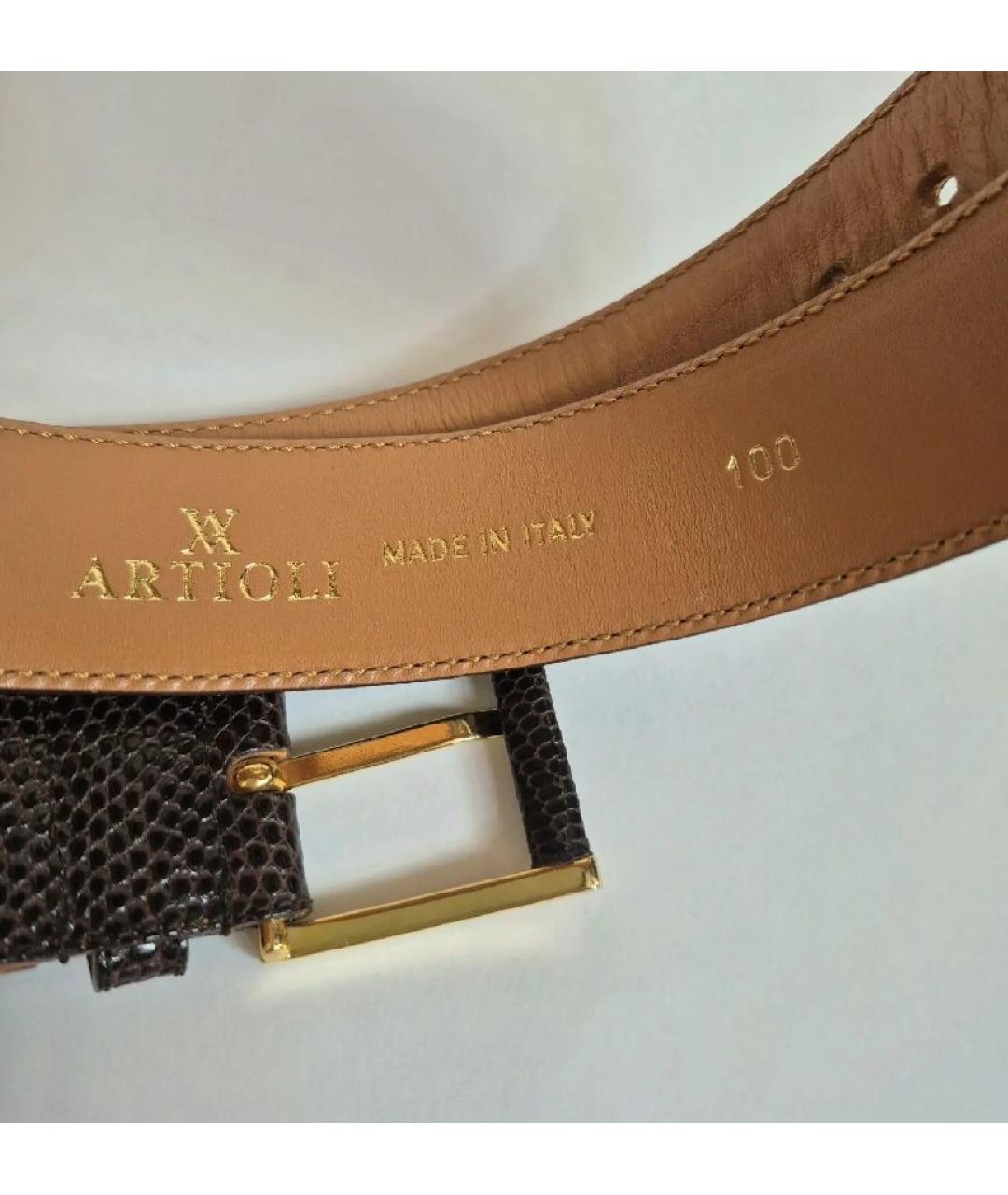 ARTIOLI Коричневый ремень из экзотической кожи, фото 4