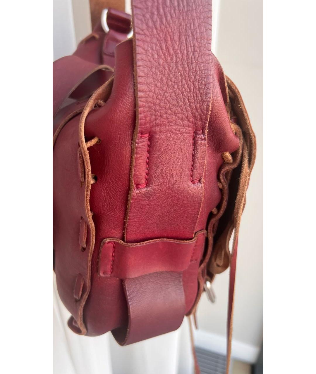 GUCCI Бордовая кожаная сумка через плечо, фото 8