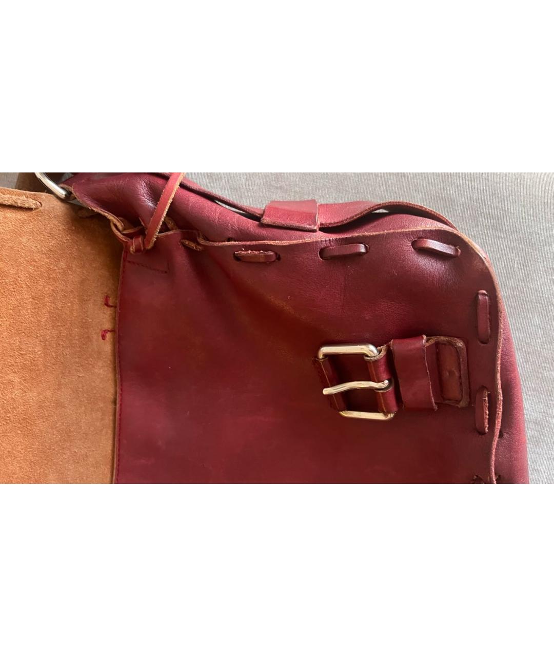 GUCCI Бордовая кожаная сумка через плечо, фото 7