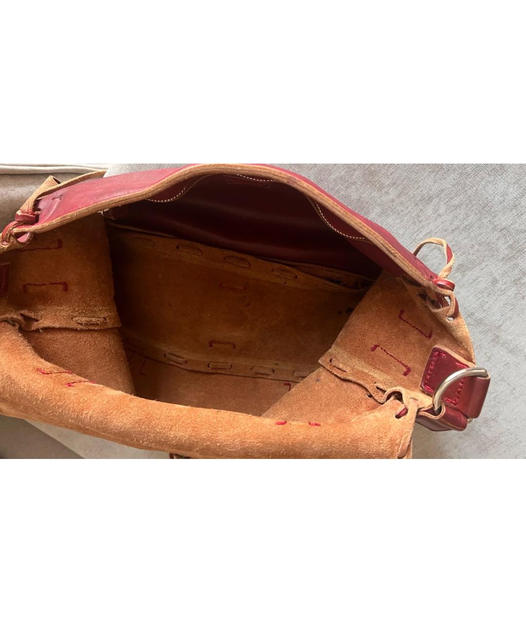 GUCCI Бордовая кожаная сумка через плечо, фото 5