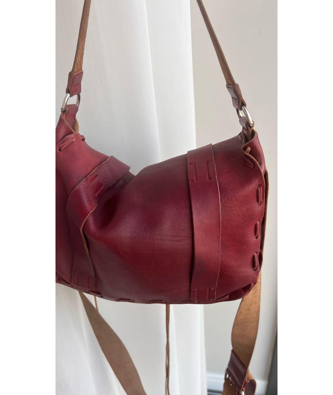 GUCCI Бордовая кожаная сумка через плечо, фото 4