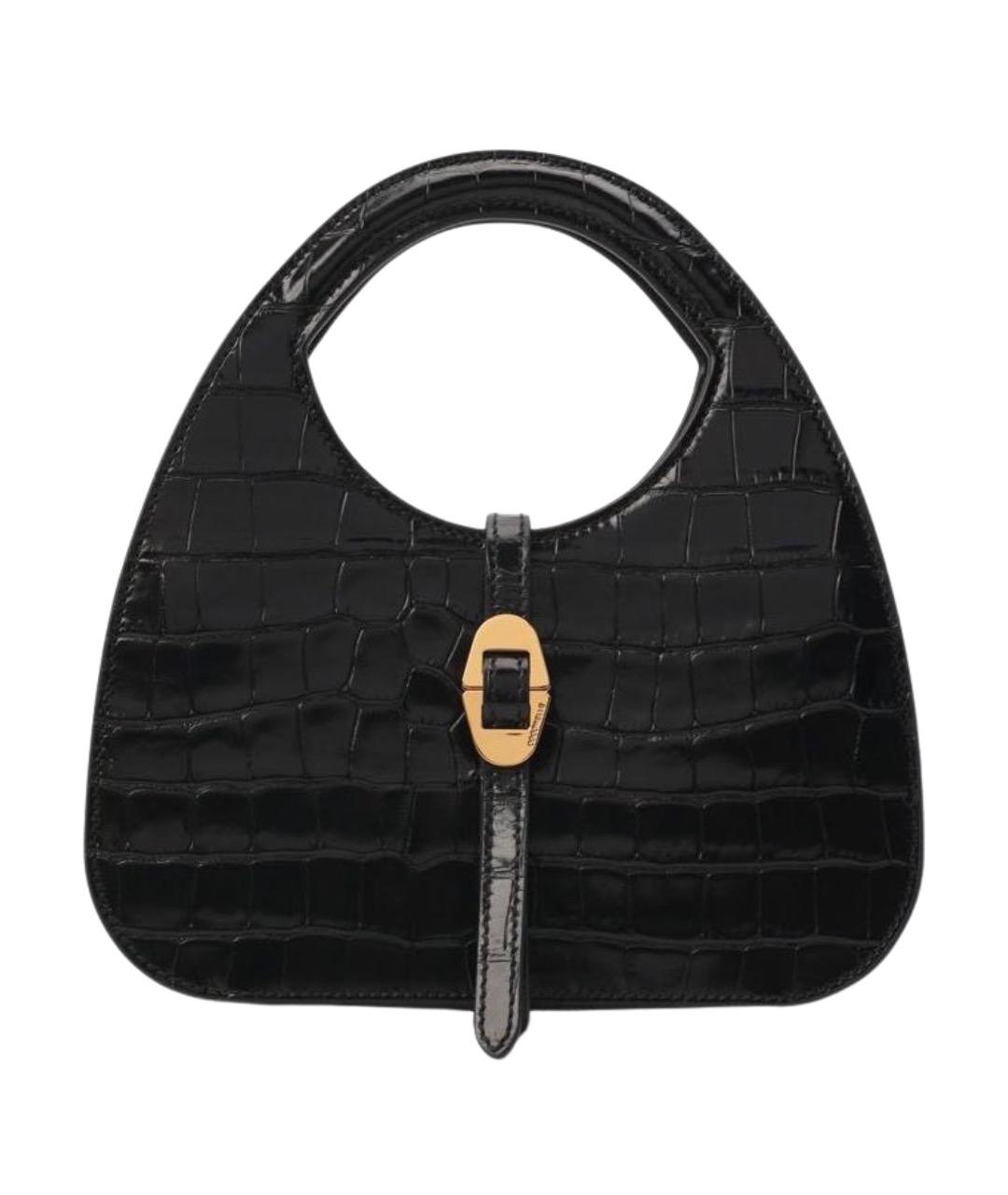 COCCINELLE Черная кожаная сумка с короткими ручками, фото 1