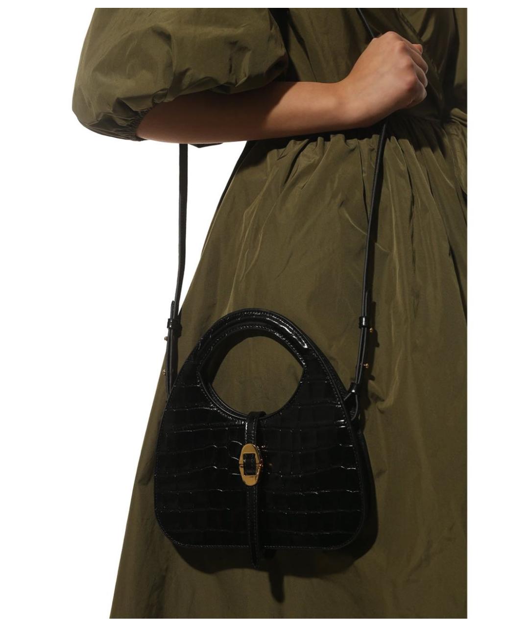 COCCINELLE Черная кожаная сумка с короткими ручками, фото 5