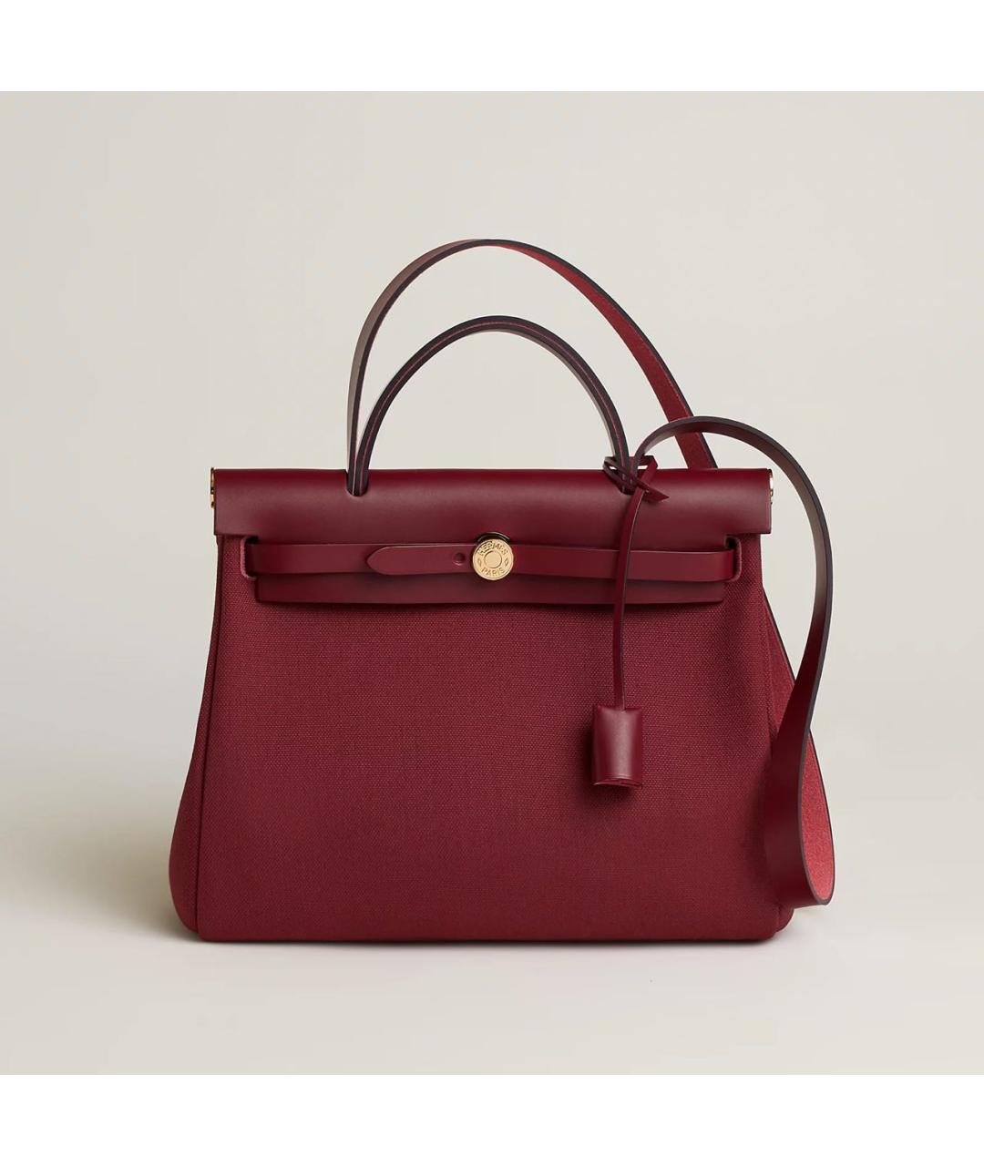 HERMES Бордовая сумка с короткими ручками, фото 3