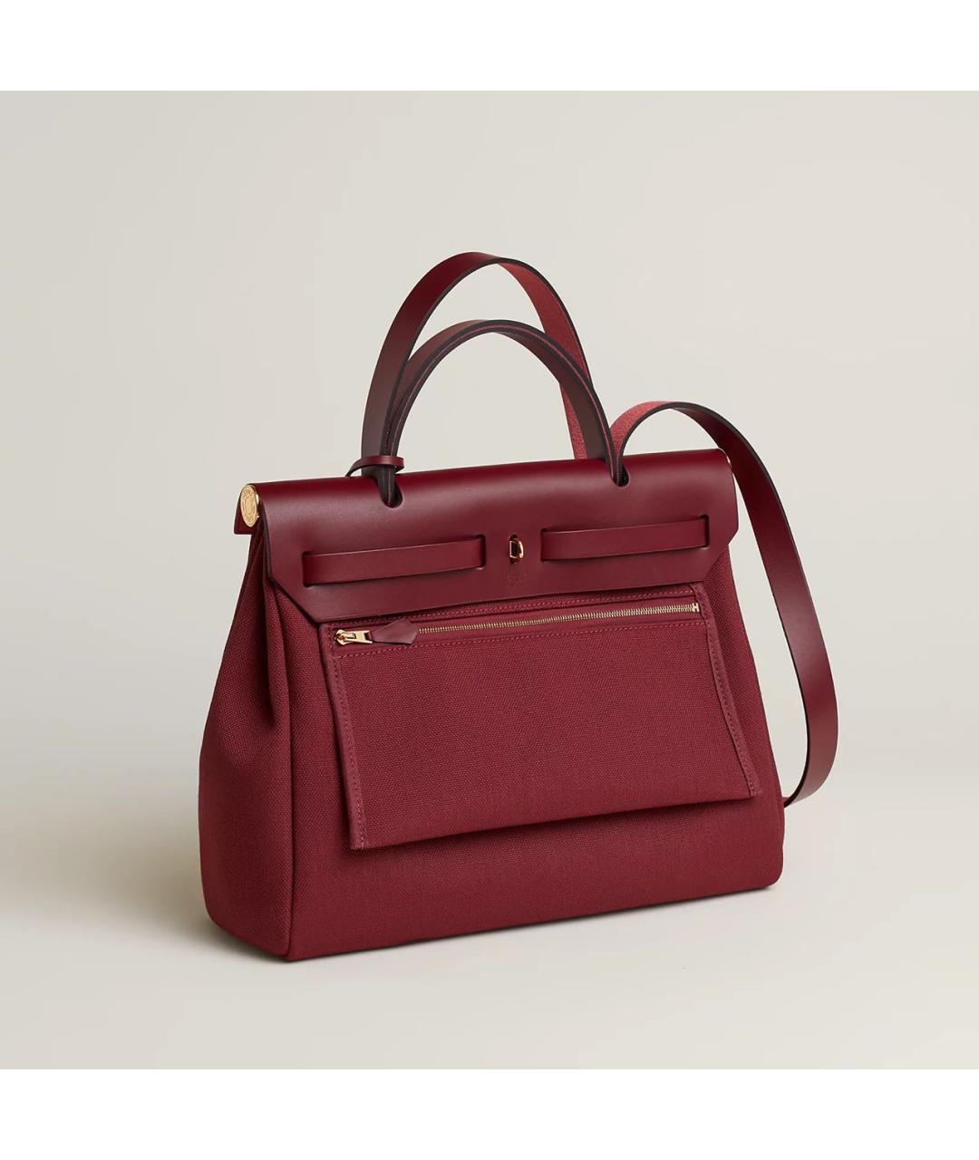 HERMES Бордовая сумка с короткими ручками, фото 2