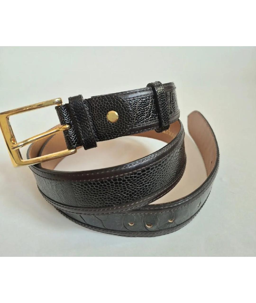 ARTIOLI Черный ремень из экзотической кожи, фото 10