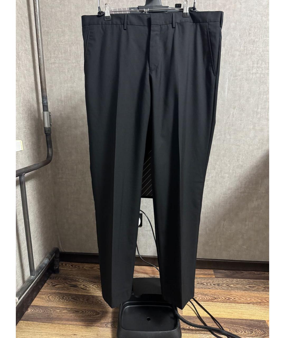 PRADA Черные шерстяные классические брюки, фото 4