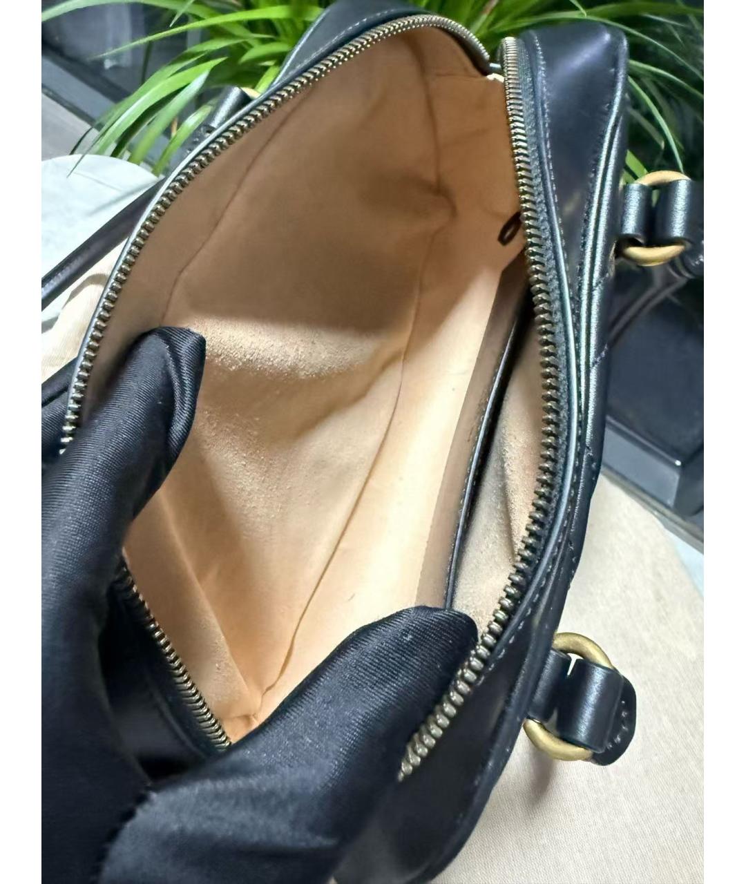 GUCCI Черная кожаная сумка с короткими ручками, фото 6