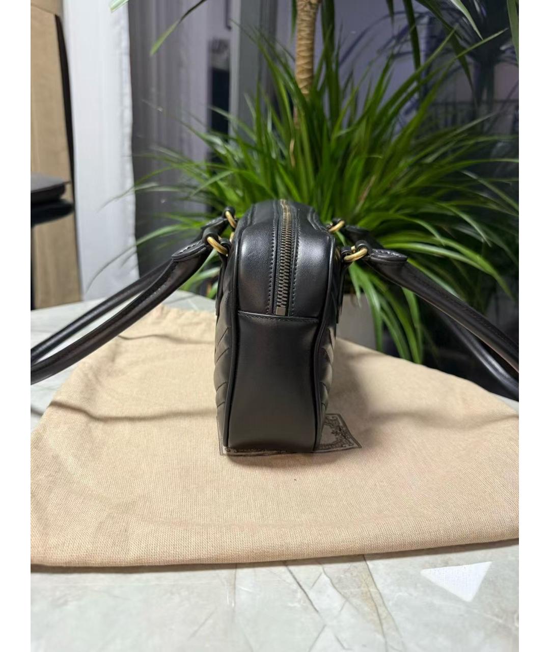 GUCCI Черная кожаная сумка с короткими ручками, фото 4