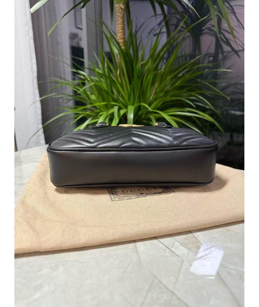 GUCCI Черная кожаная сумка с короткими ручками, фото 5