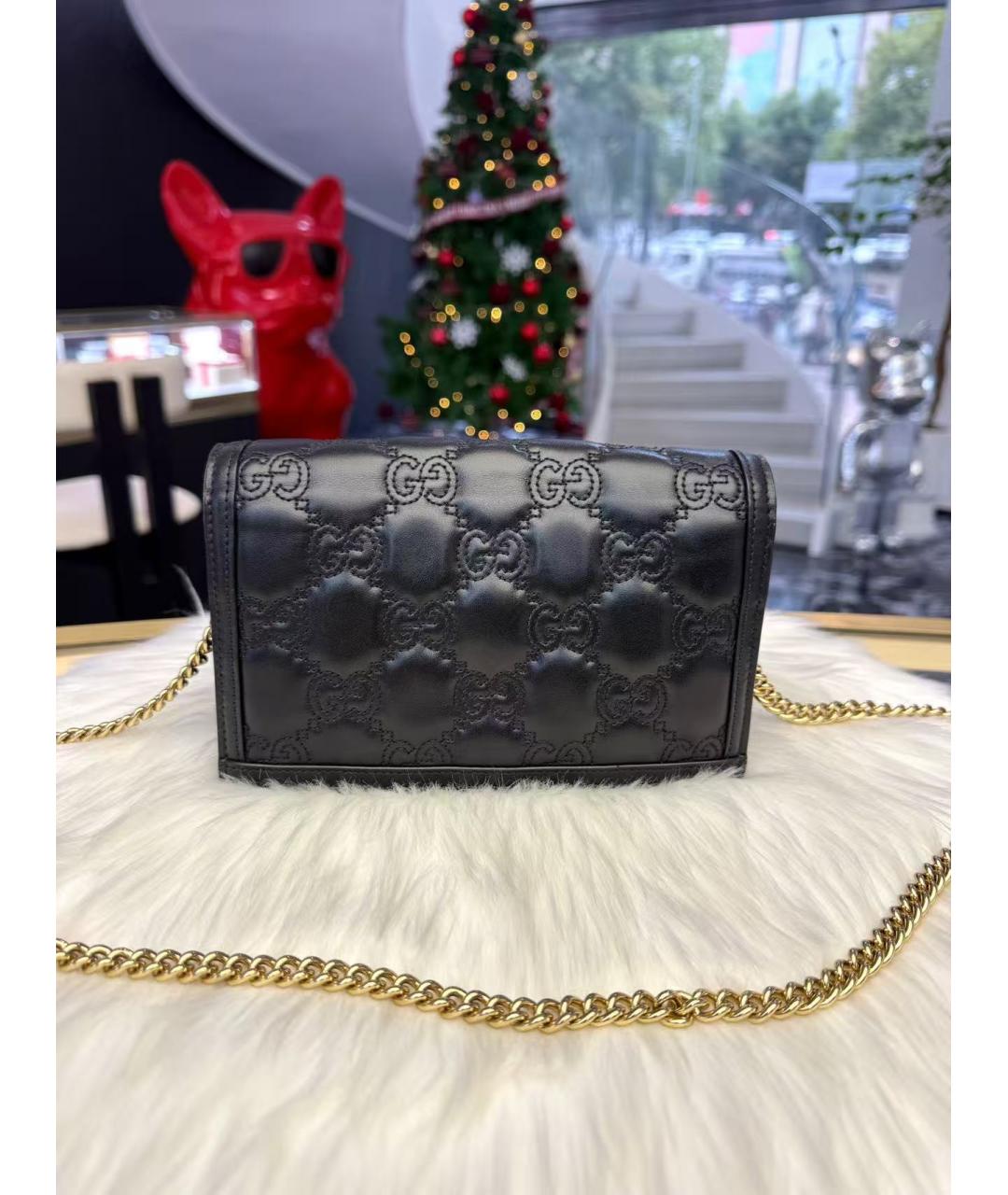 GUCCI Черная кожаная сумка через плечо, фото 3