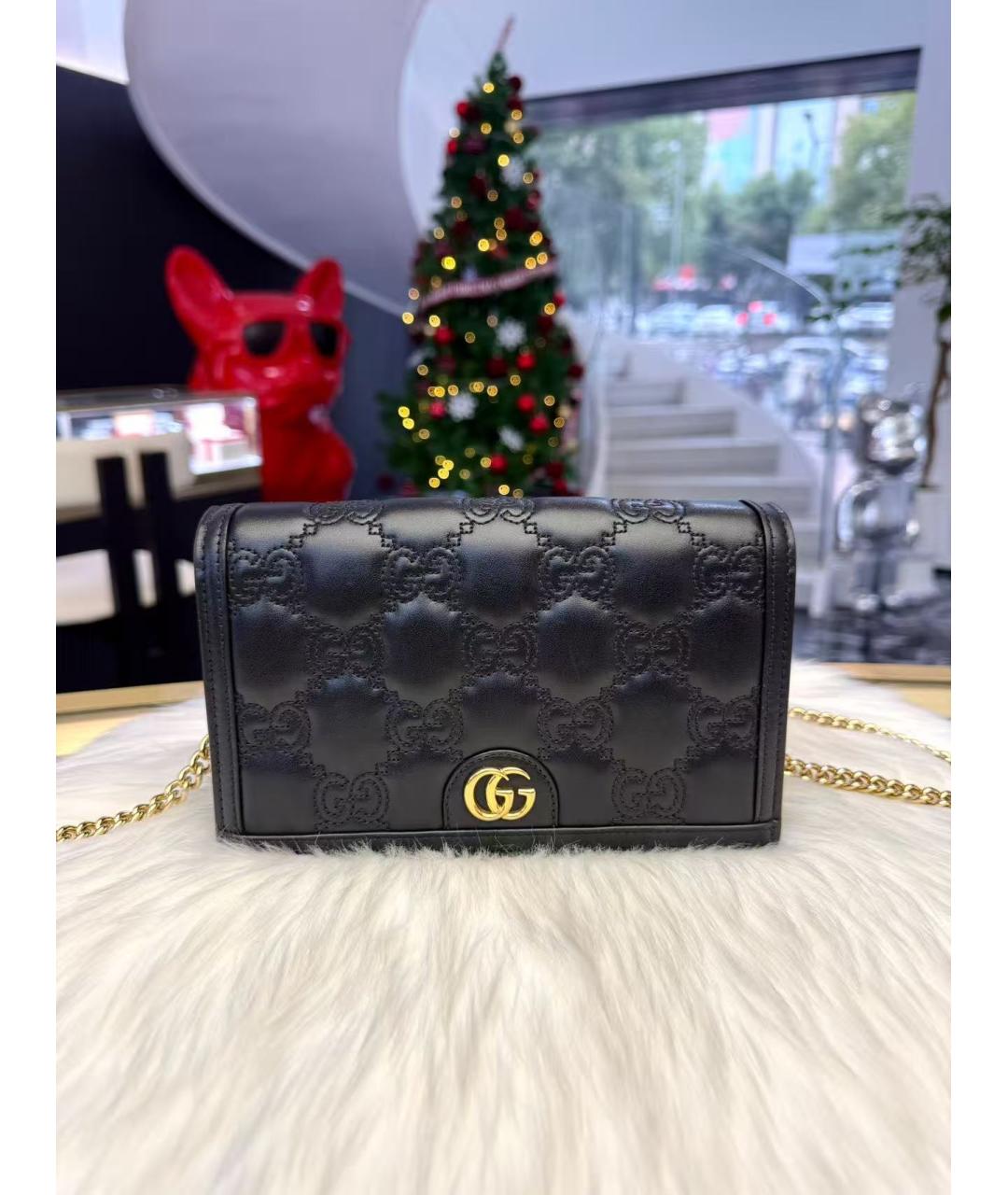 GUCCI Черная кожаная сумка через плечо, фото 2