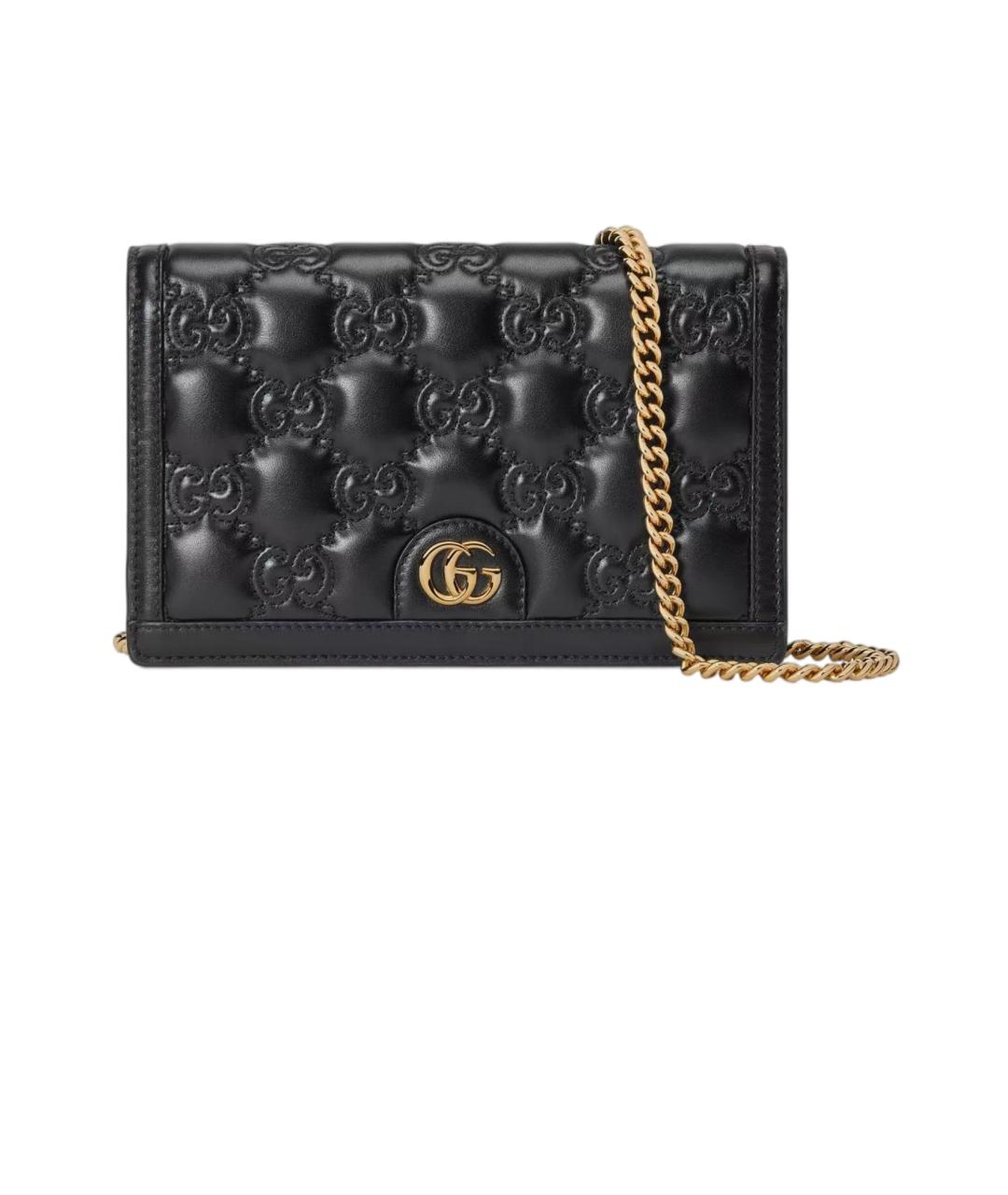 GUCCI Черная кожаная сумка через плечо, фото 5