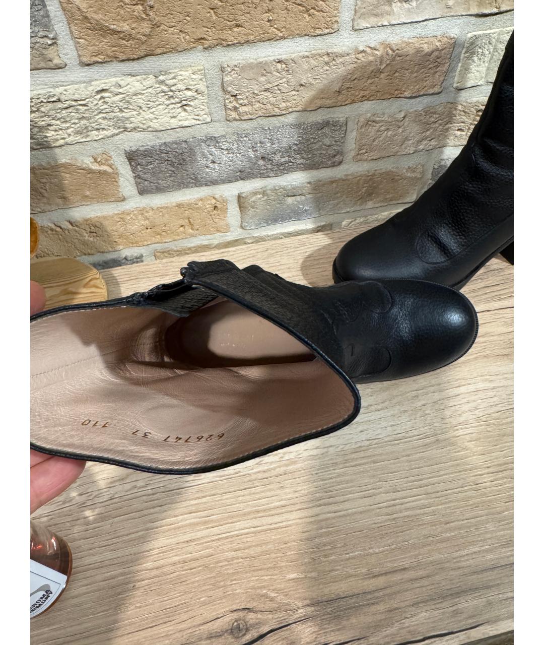 GUCCI Черные кожаные полусапоги, фото 3