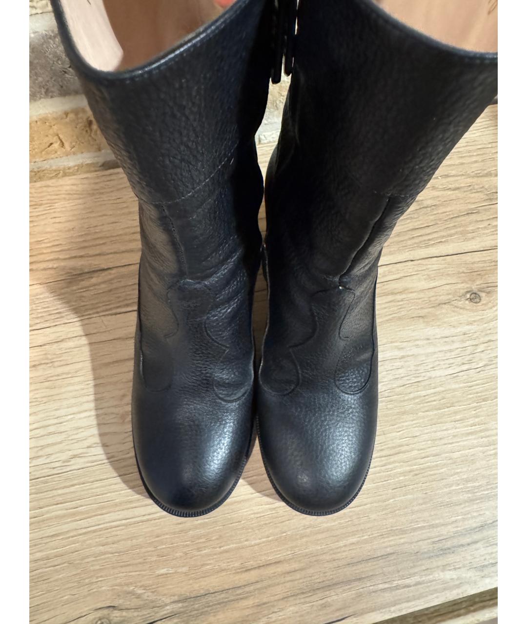 GUCCI Черные кожаные полусапоги, фото 2