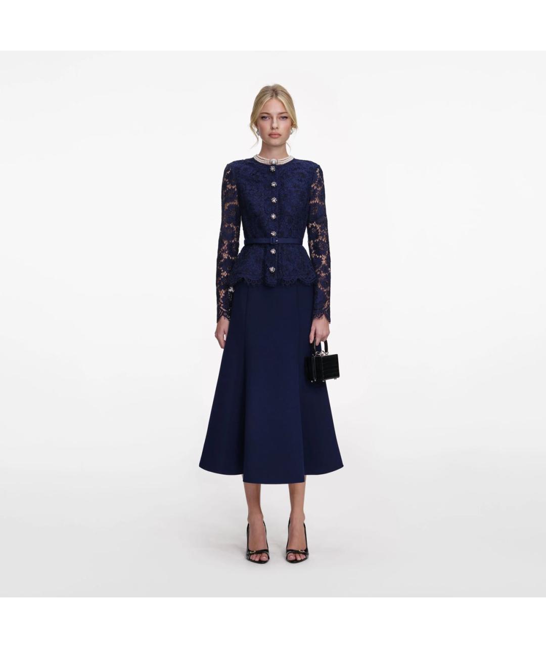 SELF-PORTRAIT Темно-синее вечернее платье, фото 5