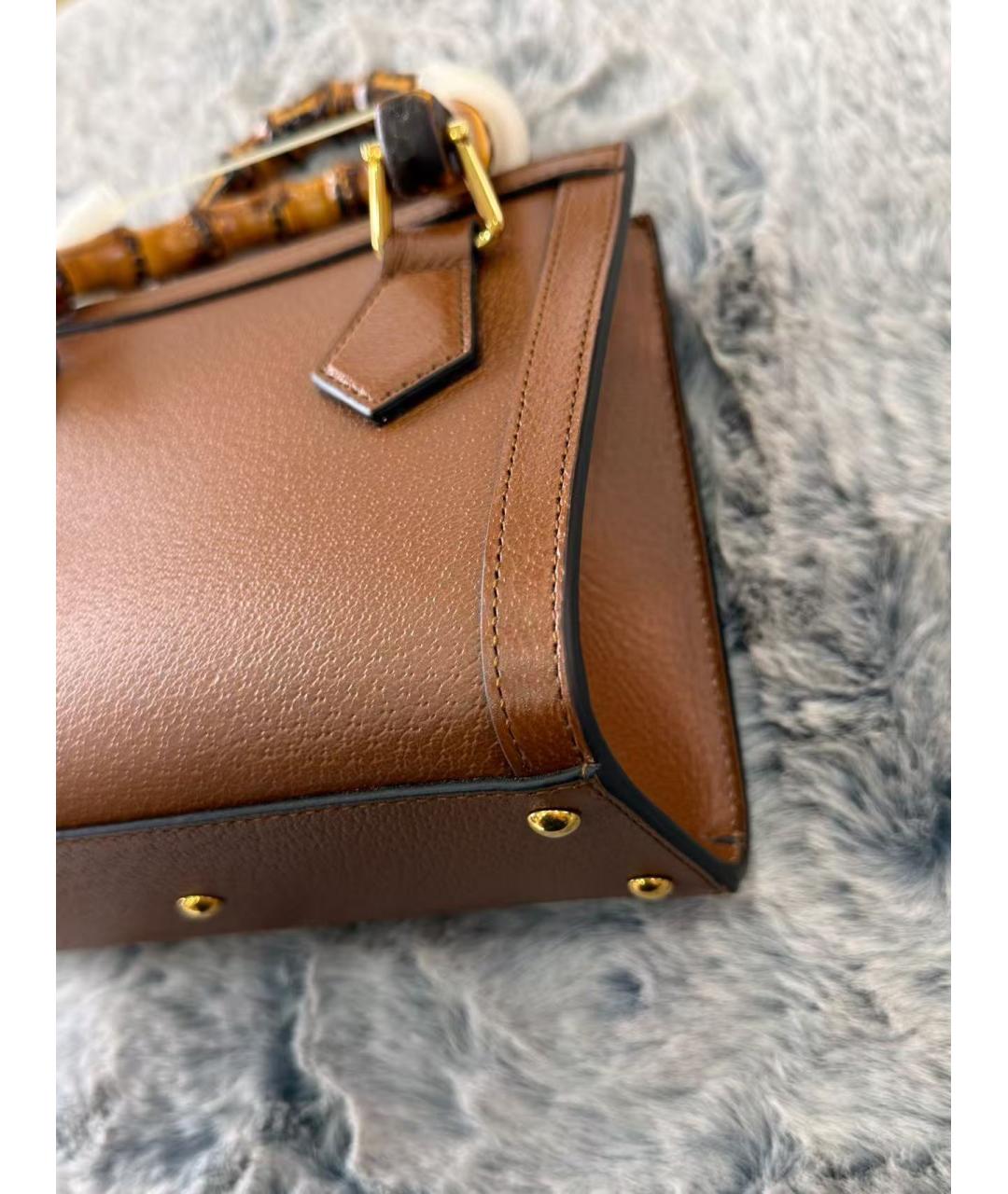 GUCCI Коричневая кожаная сумка через плечо, фото 4