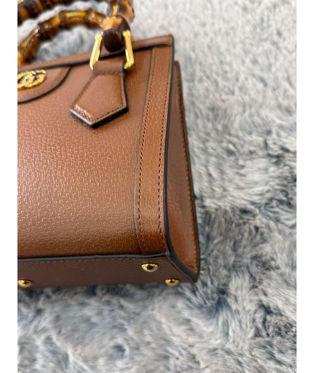 GUCCI Коричневая кожаная сумка через плечо, фото 2