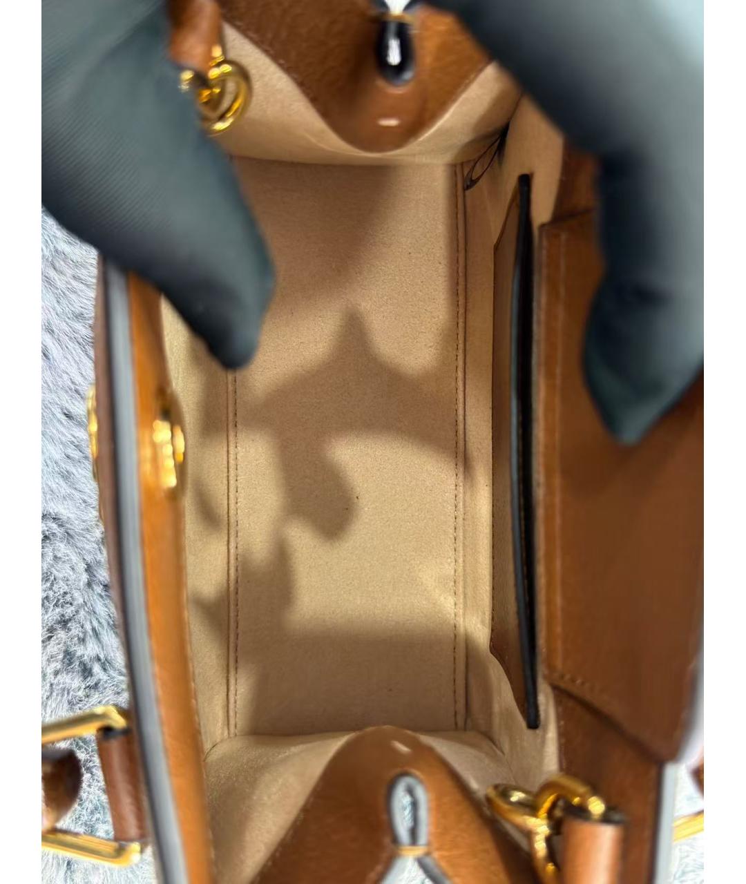 GUCCI Коричневая кожаная сумка через плечо, фото 5