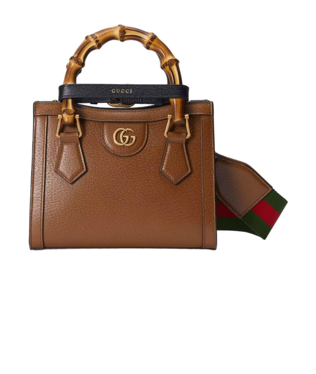 GUCCI Коричневая кожаная сумка через плечо, фото 6